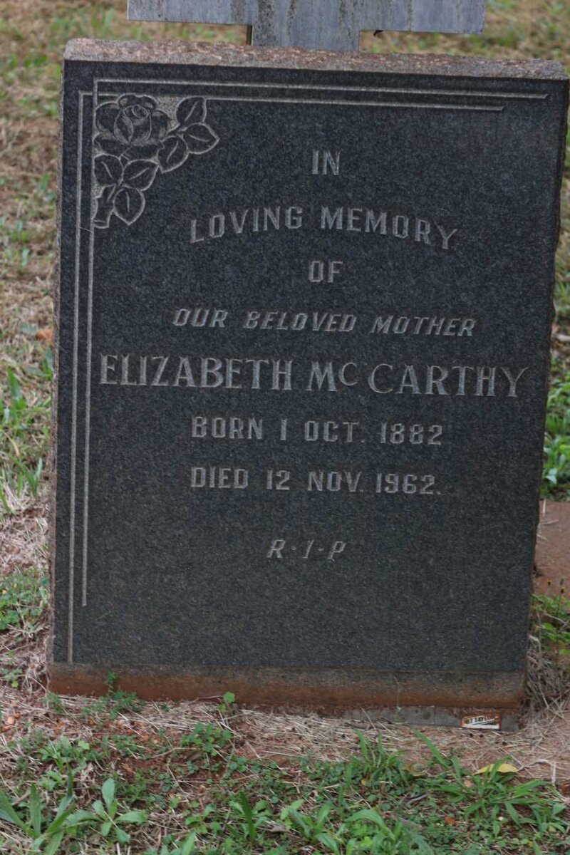 MCCARTHY Elizabeth 1882-1962