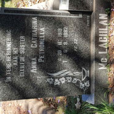 McLACHLAN Anna Catharina Petronella 1919-1982