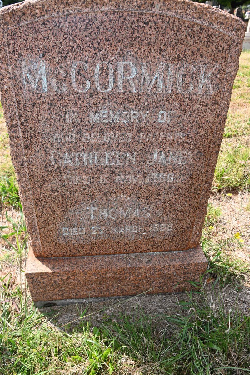 McCORMICK Thomas -1968 &amp; Catleen Jane -1966