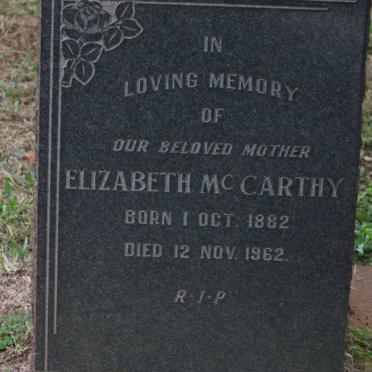 MCCARTHY Elizabeth 1882-1962