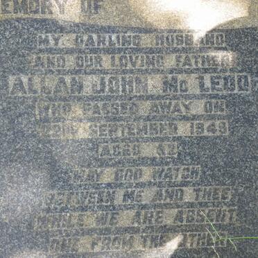 McLEOD Allan John -1949 &amp; Amelia Dulce -1958