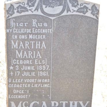 McCARTHY Martha Maria nee ELS 1897-1961