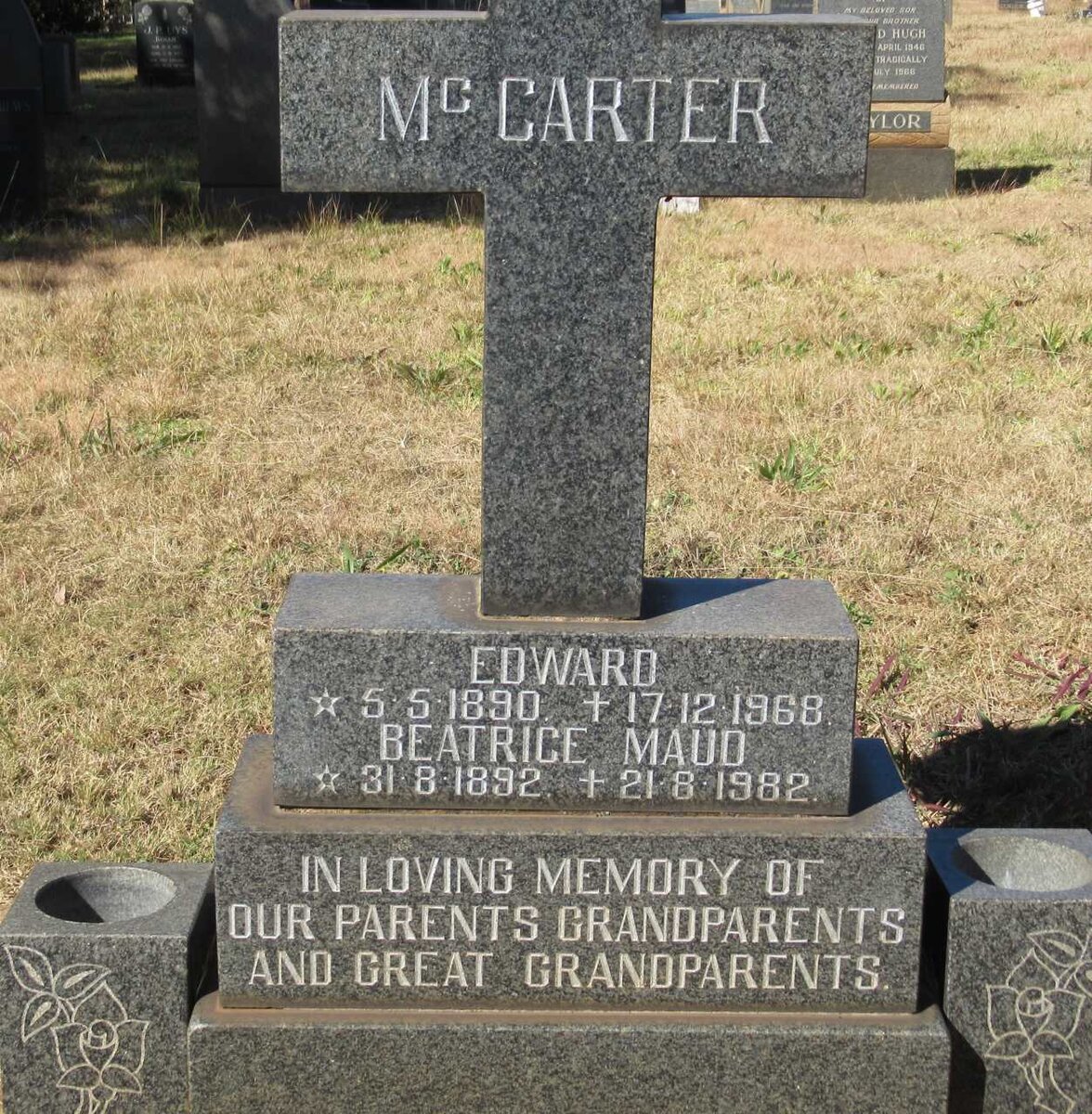 McCARTER Edward 1890-1968 &amp; Beatrice Maud 1892-1982