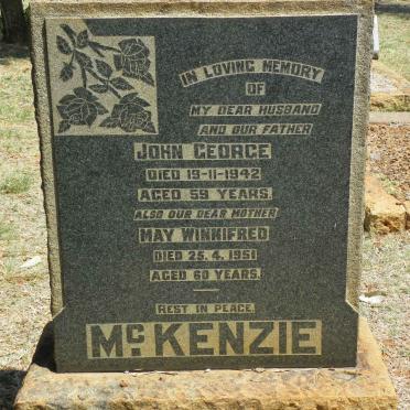 McKENZIE John George -1942 &amp; May Winnifred -1951