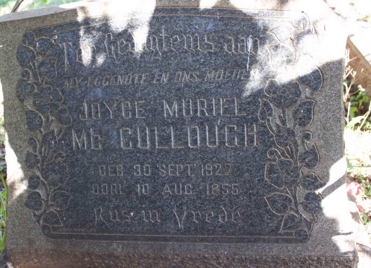 McCULLOUGH Joyce Muriel 1922-1955