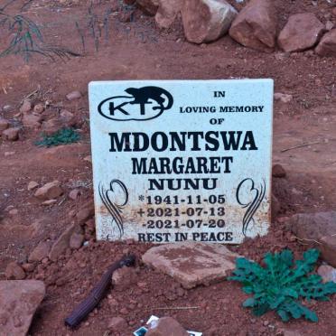 MDONTSWA Margaret Nunu 1941-2021