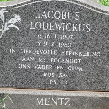 MENTZ Jacobus Lodewickus 1907-1980