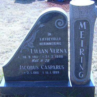 MEIRING Jacobus Casparus 1915-1999 &amp; Lilian Verna 1917-1986