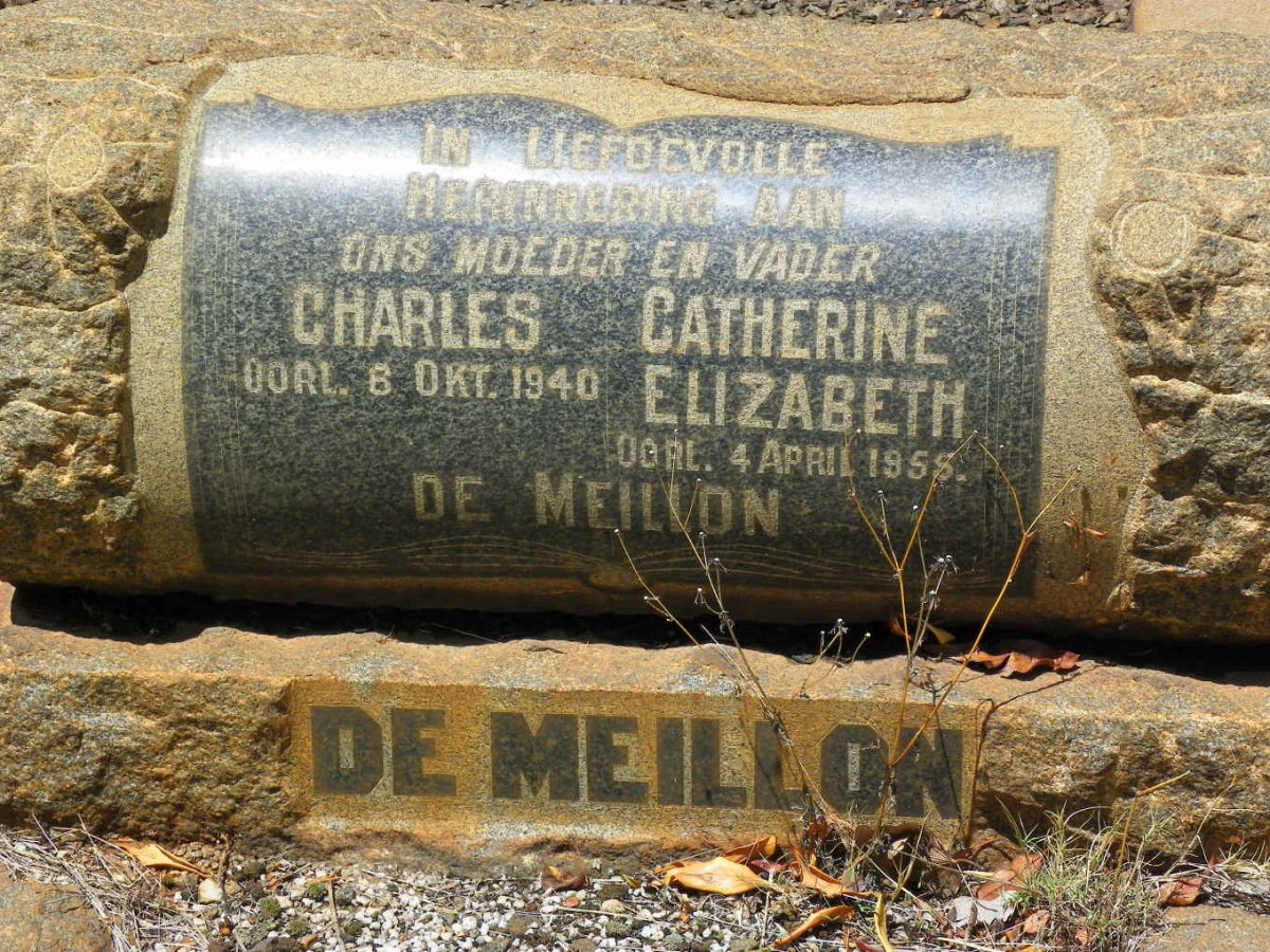 MEILLON Charles, de -1940 &amp; Catherine Elizabeth -1955