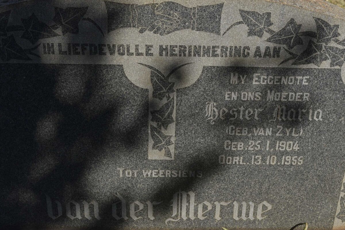MERWE Hester Maria, van der nee VAN ZYL 1904-1955