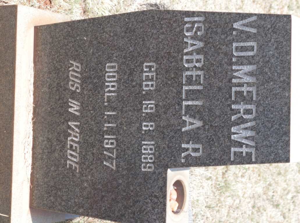 MERWE Isabella R., v.d. 1889-1977
