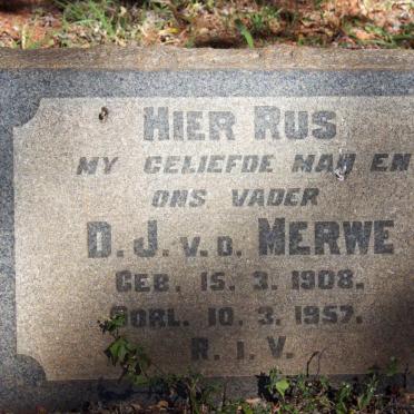 MERWE D.J., v.d. 1908-1957