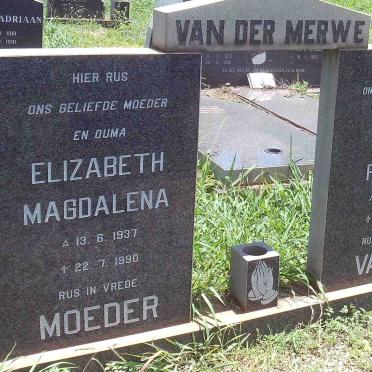 MERWE Paul Petrus, van der 1933-1989 &amp; Elizabeth Magdalena 1937-1990