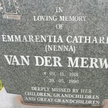 MERWE Emmarentia Catharina, van der 1918-1996