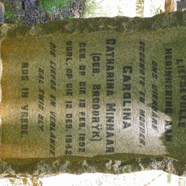 MINNAAR Carolina Catharina nee BROODRŸK 1892-1942