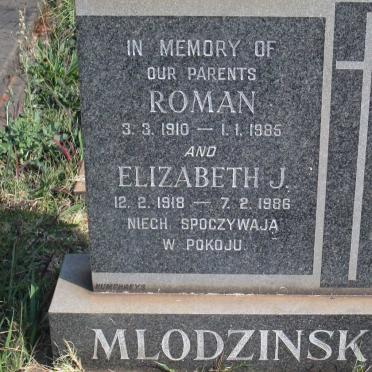 MLODZINSKI Roman 1910-1985 &amp; Elizabeth J. 1918-1986