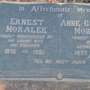MORALEE Ernest 1875-1951 &amp; Anne Christina 1877-1961