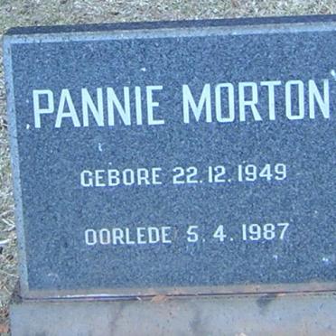 MORTON Pannie 1949-1987