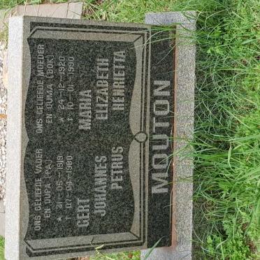 MOUTON Gert Johannes Petrus 1919-1980 &amp; Maria Elizabeth Henrietta 1920-1990