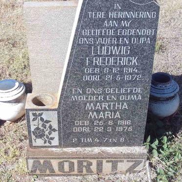 MORITZ Ludwig Frederick 1914-1972 &amp; Martha Maria 1916-1975