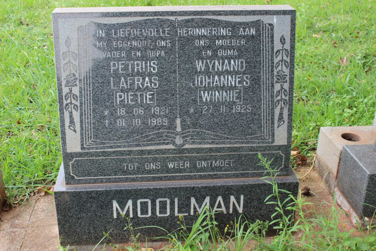 MOOLMAN Petrus Lafras 1921-1989 &amp; Wynand Johannes 1925-