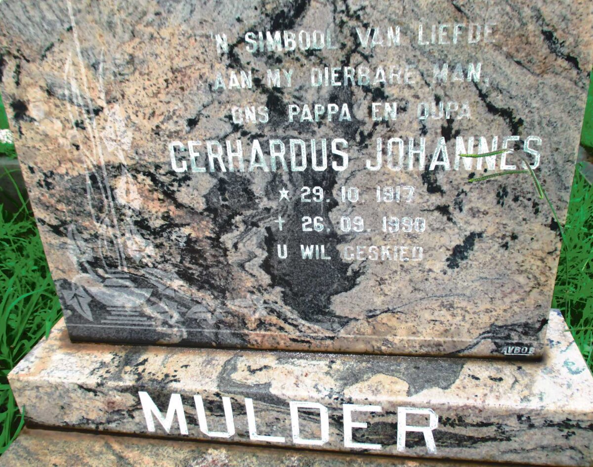 MULDER Gerhardus Johannes 1917-1990