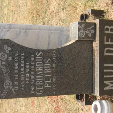 MULDER Gerhardus Petrus 1922-1979