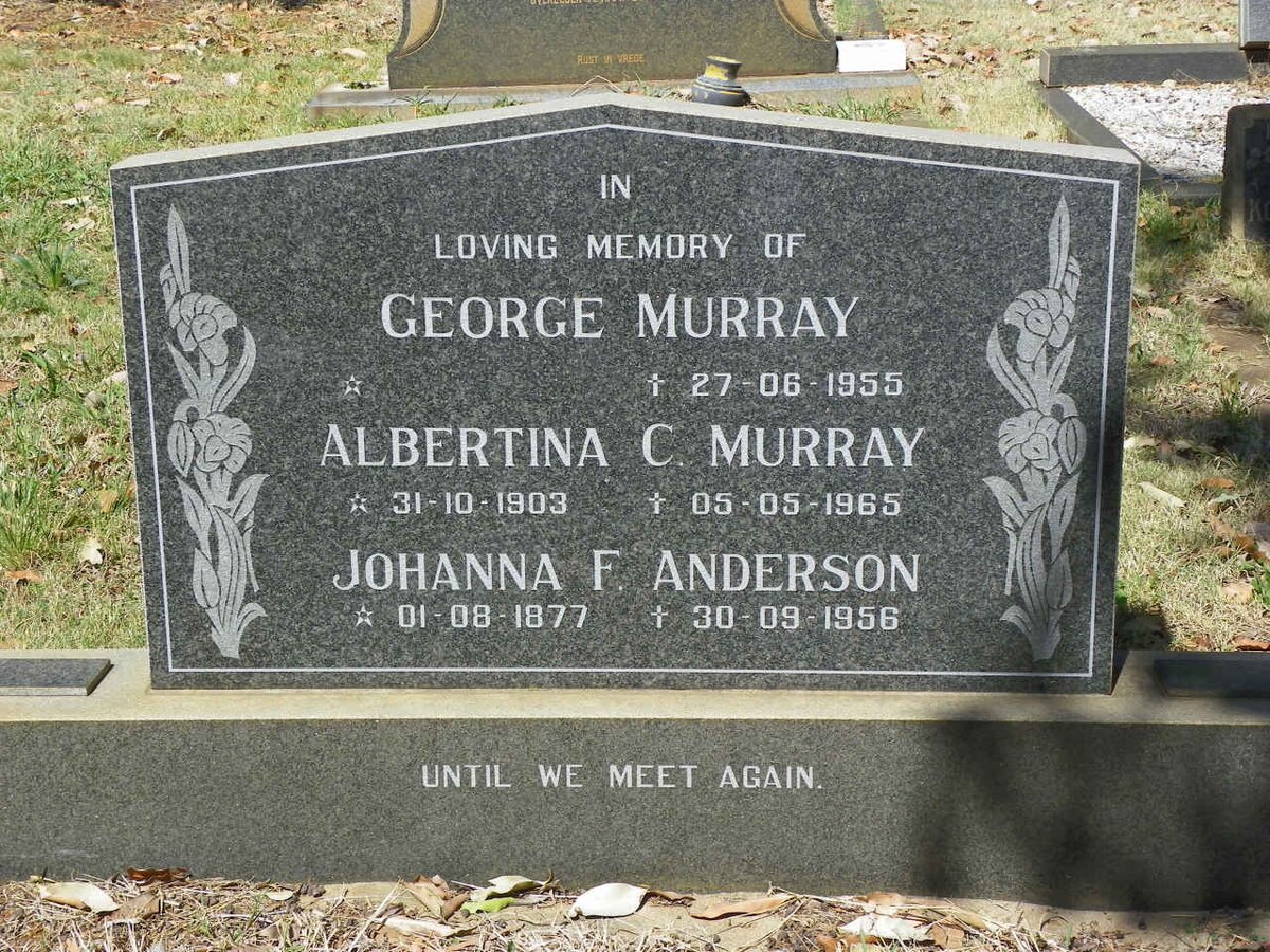 MURRAY George -1955 ::  MURRAY Albertina C. 1903-1965 :: ANDERSON Johanna F. 1877-1956