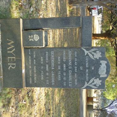 MYER Johannes Charles -1956 &amp; Gertruida Jacoba -1963