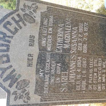 MYBURGH Sarel Johannes 1904-1967 &amp; Catherina Magdalena Susanna 1909-1972