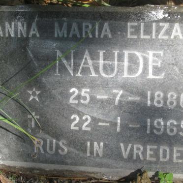 NAUDE Anna Maria Elizabeth 1886-1965