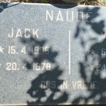 NAUDE Jack 1905-1978 &amp; Willi 1909-1994