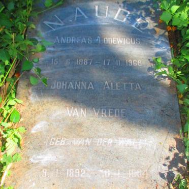 NAUDE Andreas Lodewicus 1887-1968 &amp; Johanna Aletta van Vrede VAN DER WALT 1892-1984