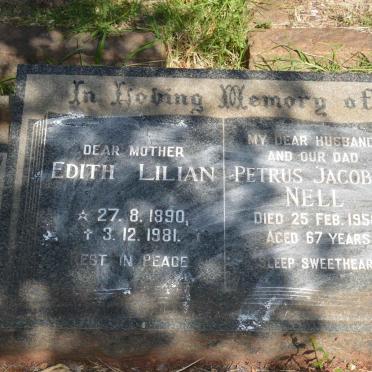 NELL Petrus Jacobus -1958 &amp; Edith Lilian 1890-1981