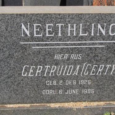 NEETHLING Gertruida 1926-1986