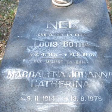 NEL Louis Botha 1915-1975 &amp; Magdalena Johanna Catherina 1914-1976