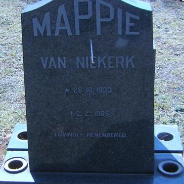 NIEKERK Mappie, van 1933-1985