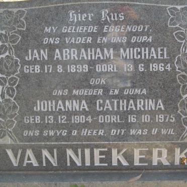 NIEKERK Jan Abraham Michael, van 1899-1964 &amp; Johanna Catharina 1904-1975