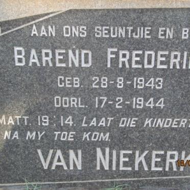 NIEKERK Barend Frederik, van 1943-1944