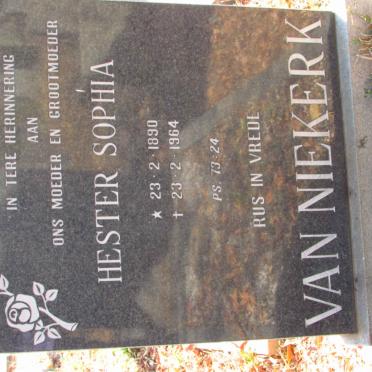 NIEKERK Hester Sophia, van 1890-1964