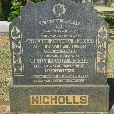 NICHOLLS William Charles -1971 &amp; Catherine Johanna -1945