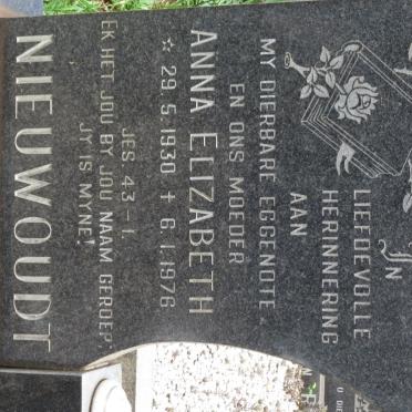 NIEUWOUDT Anna Elizabeth 1930-1976