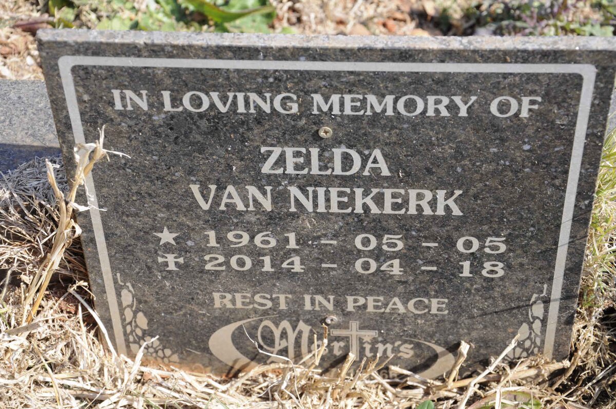 NIEKERK Zelda, van 1961-2014
