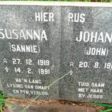 NIEKERK Johann, van 1919- &amp; Susanna 1919-1991
