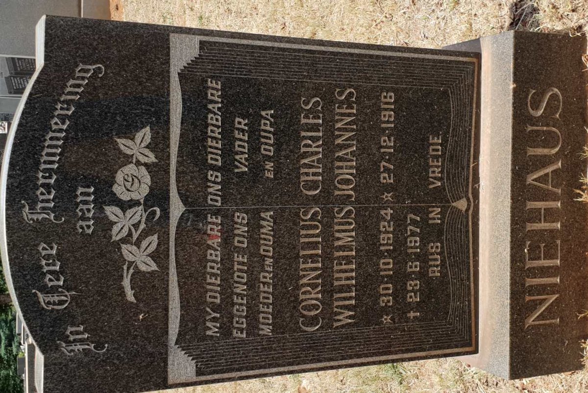 NIEHAUS Charles Johannes 1916- &amp; Cornelius Wilhelmus 1924-1977