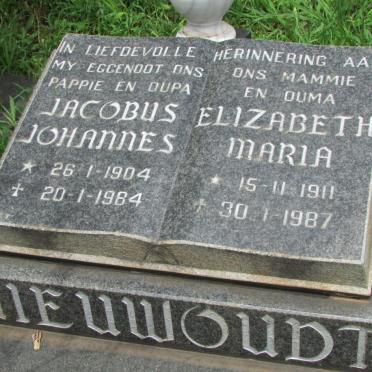 NIEUWOUDT Jacobus Johannes 1904-1984 &amp; Elizabeth Maria 1911-1987