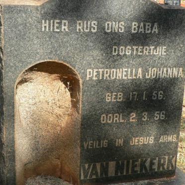 NIEKERK Petronella Johanna, van 1956-1956