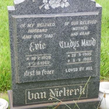 NIEKERK Eric 1903-1962, van &amp; Gladys Maud 1905-1982