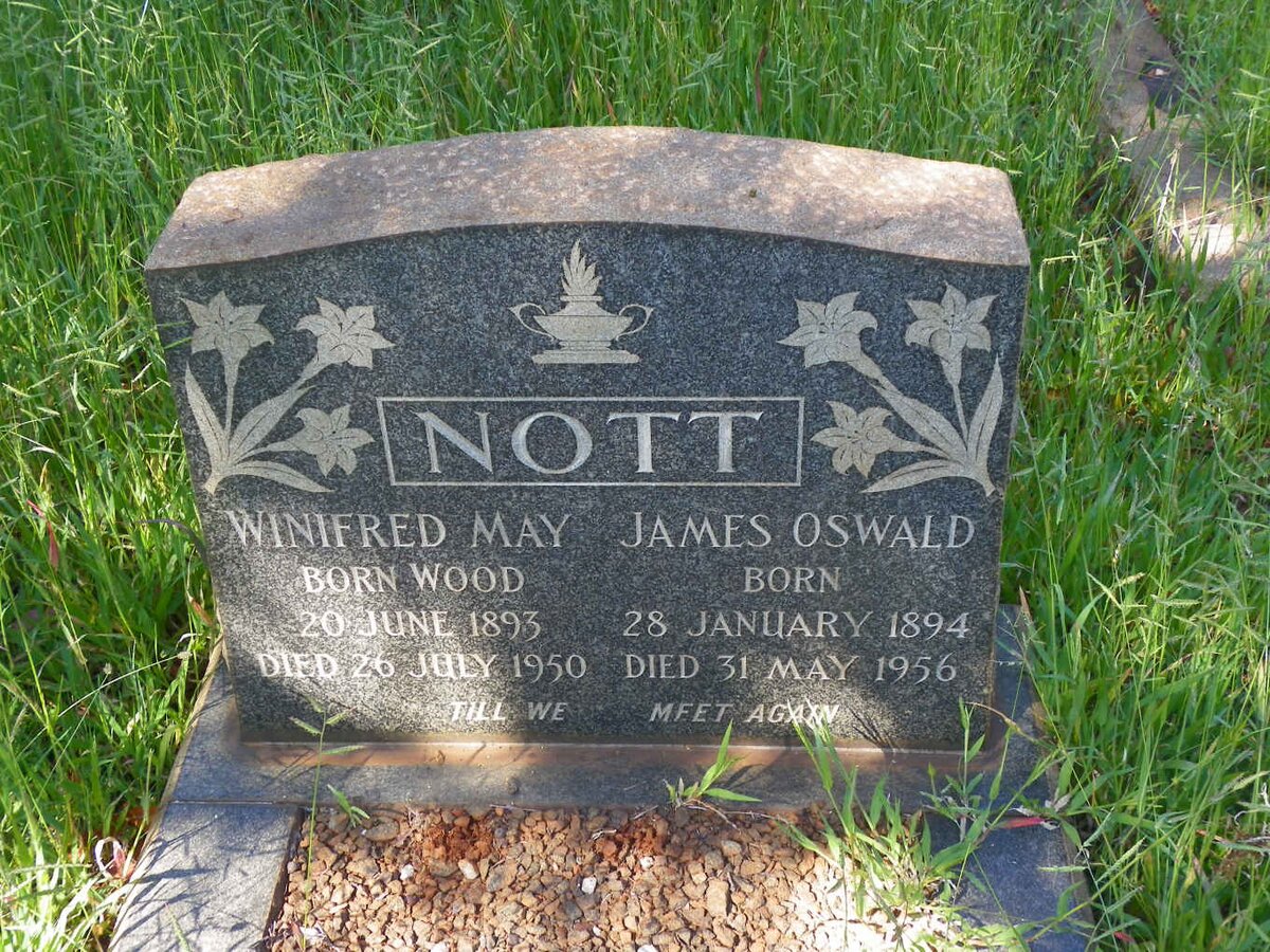 NOTT James Oswald 1894-1956 &amp; Winifred May WOOD 1893-1950