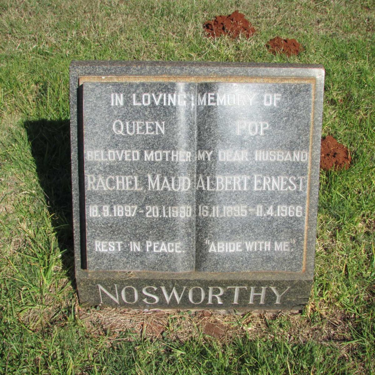 NOSWORTHY Albert Ernest 1895-1966 &amp; Rachel Maud 1897-1980